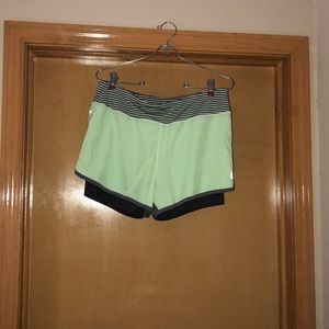 Dri-fit lime green and grey athletic shorts